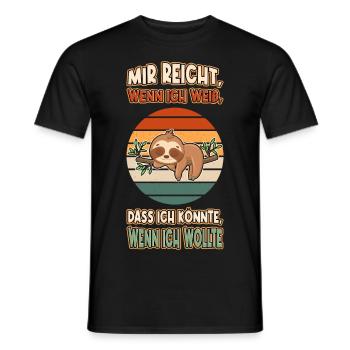 Faultier Chillen Faul Müde Lustlos Spruch Lustig - Männer T-Shirt - Schwarz - Vorne - AI Model Male 178 light (178cm)