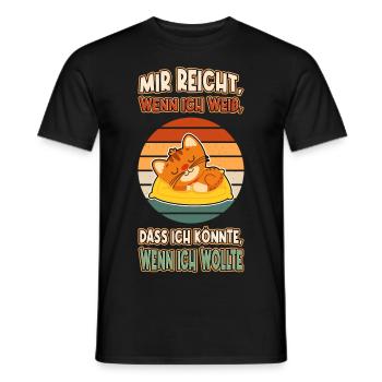 Cat Chill Lazy Tired Listless Saying Funny - Men's T-Shirt - black - Front - AI Model Male 178 light (178cm)