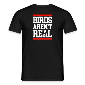 Birds aren't real Demonstration - Men's T-Shirt - black - Front - AI Model Male 178 light (178cm)