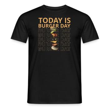 TODAY IS BURGER DAY - Men's T-Shirt - black - Front - AI Model Male 178 light (178cm)