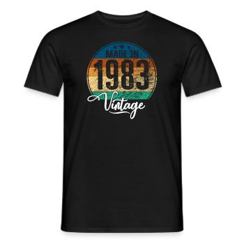 Vintage Made in 1983 Geburtsjahr 1983 Geburtstag - Männer T-Shirt - Schwarz - Vorne - AI Model Male 178 light (178cm)