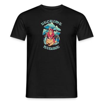 Decrime Nature Colorful Magic Mushroom Trippy - Männer T-Shirt - Schwarz - Vorne - AI Model Male 178 light (178cm)