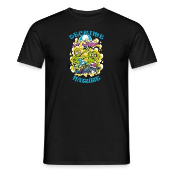 Décrime Nature Champignon Magique Coloré Aliens - T-shirt homme - noir - Devant - AI Model Male 178 light (178cm)