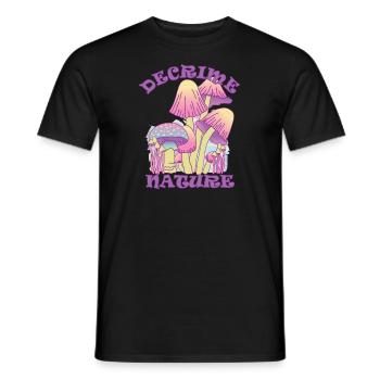Decrime Nature Colorful Magic Mushroom Trippy - Männer T-Shirt - Schwarz - Vorne - AI Model Male 178 light (178cm)