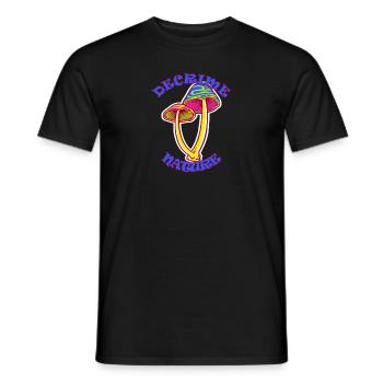 Decrime Nature Colorful Magic Mushroom Trippy - Männer T-Shirt - Schwarz - Vorne - AI Model Male 178 light (178cm)