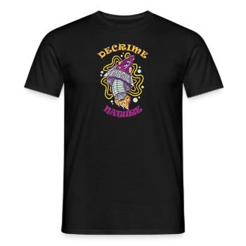 Decrime Nature Coloré Magic Mushroom Rocket - T-shirt homme - noir - Devant - AI Model Male 178 light (178cm)