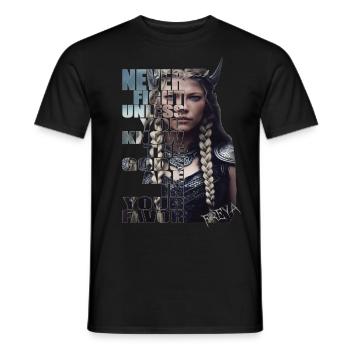 Schildmaid Wikinger Kriegerin Mittelalter Freya - Männer T-Shirt - Schwarz - Vorne - AI Model Male 178 light (178cm)
