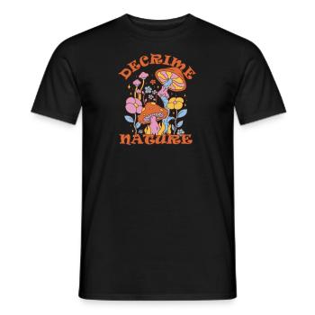 Decrime Nature Colorful Magic Mushroom Trippy - Männer T-Shirt - Schwarz - Vorne - AI Model Male 178 light (178cm)