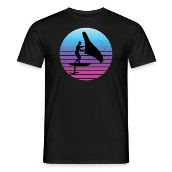 wingsurf hydrofoil wingsurfing wingfoil foilwing - Men's T-Shirt - black - Front - AI Model Male 178 light (178cm)