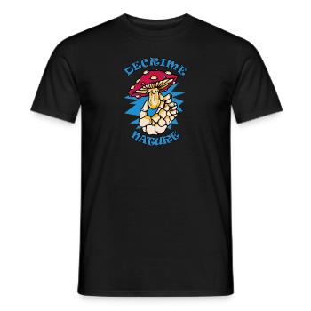 Decrime Nature Colorful Magic Mushroom Skeleton - Men's T-Shirt - black - Front - AI Model Male 178 light (178cm)