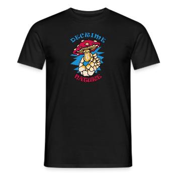 Decrime Nature Colorful Magic Mushroom Skeleton - Männer T-Shirt - Schwarz - Vorne - AI Model Male 178 light (178cm)