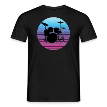 Drummer Women Drums Drummer - Men's T-Shirt - black - Front - AI Model Male 178 light (178cm)