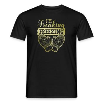 Freezing Winter - Männer T-Shirt - Schwarz - Vorne - AI Model Male 178 light (178cm)
