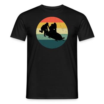 Herren Bobbahn Damen Bob Bob fahren Zweierbob - Männer T-Shirt - Schwarz - Vorne - AI Model Male 178 light (178cm)