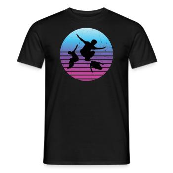 Course libre femmes Parkour masculin - T-shirt homme - noir - Devant - AI Model Male 178 light (178cm)