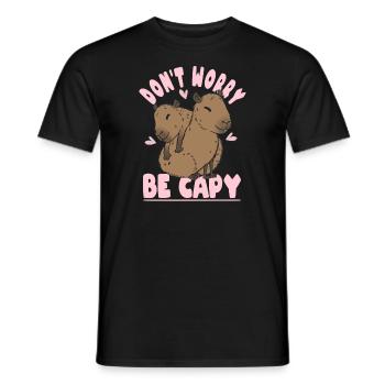 Capybara Ne vous inquiétez pas être Capy Panama-Capybara - T-shirt homme - noir - Devant - AI Model Male 178 light (178cm)