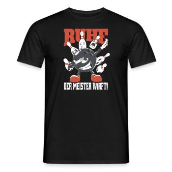 Bowling Mitgebsel Spieler Ruhe Der Meister Wirft - Männer T-Shirt - Schwarz - Vorne - AI Model Male 178 light (178cm)