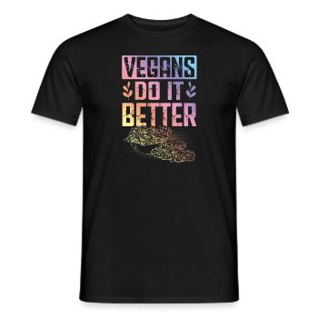 Nourriture végétalienne - T-shirt homme - noir - Devant - AI Model Male 178 light (178cm)