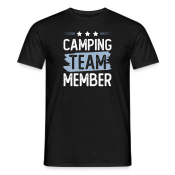 Camping Team - Männer T-Shirt - Schwarz - Vorne - AI Model Male 178 light (178cm)