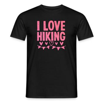 I love hiking - Men's T-Shirt - black - Front - AI Model Male 178 light (178cm)