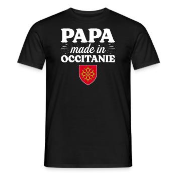 Papa Made In Occitanie - Homme Papa Occitan - T-shirt homme - noir - Devant - AI Model Male 178 light (178cm)
