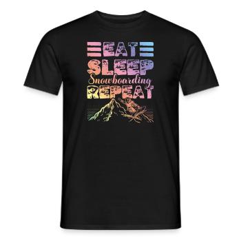 Manger Dormir Snowboard Répéter - T-shirt homme - noir - Devant - AI Model Male 178 light (178cm)