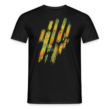 Stripe Pattern Colors Texture - Men's T-Shirt - black - Front - AI Model Male 178 light (178cm)