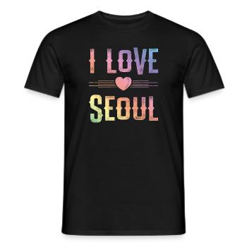 J’aime Séoul - T-shirt homme - noir - Devant - AI Model Male 178 light (178cm)