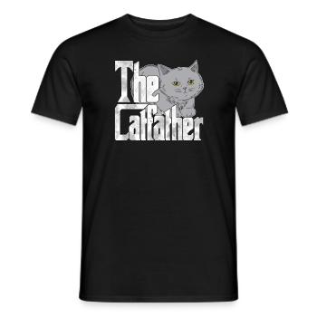 Cat Dad The Catfather Crazy Cat Father Kitty Daddy - T-shirt homme - noir - Devant - AI Model Male 178 light (178cm)