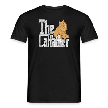 Cat Dad The Catfather Crazy Cat Father Kitty Daddy - T-shirt homme - noir - Devant - AI Model Male 178 light (178cm)