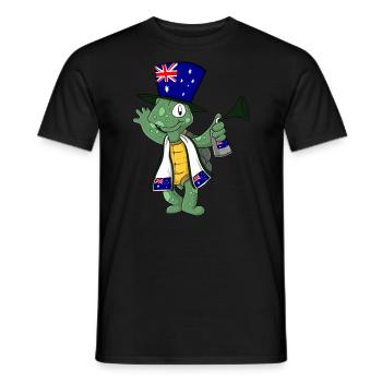 Australia Fan Turtle - Men's T-Shirt - black - Front - AI Model Male 178 light (178cm)