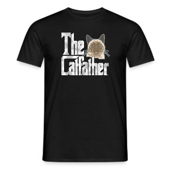 Cat Dad The Catfather Crazy Cat Father Kitty Daddy - T-shirt homme - noir - Devant - AI Model Male 178 light (178cm)
