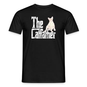 Cat Dad The Catfather Crazy Cat Father Kitty Daddy - T-shirt homme - noir - Devant - AI Model Male 178 light (178cm)