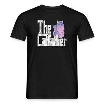 Cat Dad The Catfather Crazy Cat Father Kitty Daddy - T-shirt homme - noir - Devant - AI Model Male 178 light (178cm)