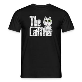 Cat Dad The Catfather Crazy Cat Father Kitty Daddy - T-shirt homme - noir - Devant - AI Model Male 178 light (178cm)