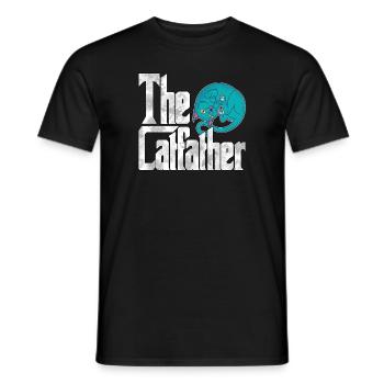 Cat Dad The Catfather Crazy Cat Father Kitty Daddy - T-shirt homme - noir - Devant - AI Model Male 178 light (178cm)