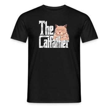 Cat Dad The Catfather Crazy Cat Father Kitty Daddy - T-shirt homme - noir - Devant - AI Model Male 178 light (178cm)