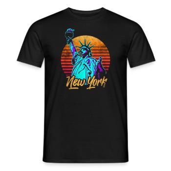 New York Freiheitsstatue - Männer T-Shirt - Schwarz - Vorne - AI Model Male 178 light (178cm)