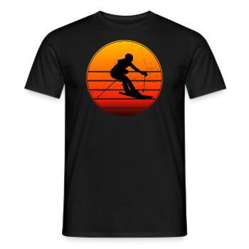Skiing Skiing Men's Winter Sports Stunt Ski - Men's T-Shirt - black - Front - AI Model Male 178 light (178cm)
