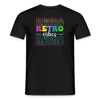 Retro vibes - Männer T-Shirt - Schwarz - Vorne - AI Model Male 178 light (178cm)