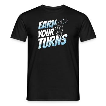 Earn your Turns - Männer T-Shirt - Schwarz - Vorne - AI Model Male 178 light (178cm)