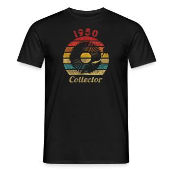 1950 Vinyle Rétro Vintage Music - T-shirt homme - noir - Devant - AI Model Male 178 light (178cm)