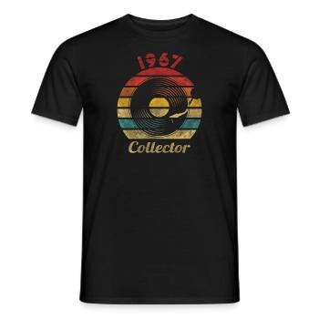 1967 Vinyle Rétro Vintage Music - T-shirt homme - noir - Devant - AI Model Male 178 light (178cm)