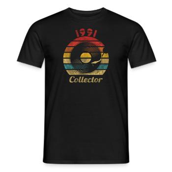 1991 Vinyle Retro Vintage Music - T-shirt homme - noir - Devant - AI Model Male 178 light (178cm)