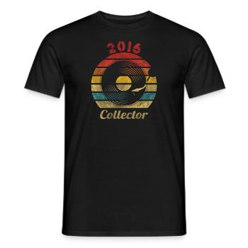 2016 Vinyl Retro Record Vintage Music - Männer T-Shirt - Schwarz - Vorne - AI Model Male 178 light (178cm)