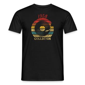 1958 Vinyle Rétro Vintage Music - T-shirt homme - noir - Devant - AI Model Male 178 light (178cm)