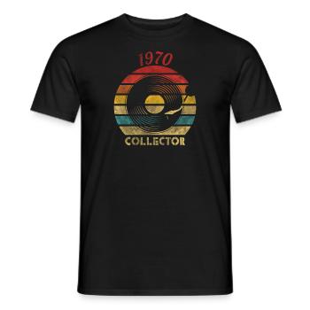 1970 Vinyle Rétro Vintage Music - T-shirt homme - noir - Devant - AI Model Male 178 light (178cm)
