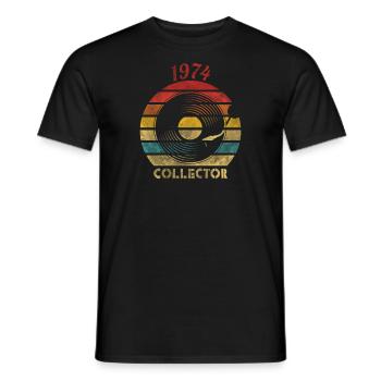 1974 Vinyle Rétro Vintage Music - T-shirt homme - noir - Devant - AI Model Male 178 light (178cm)