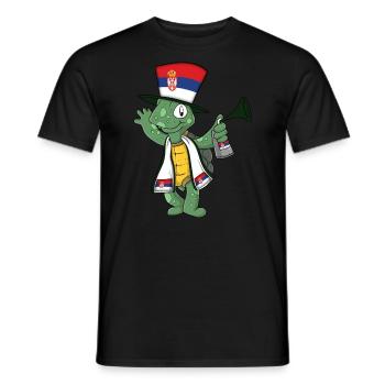 Serbia Fan Turtle - Men's T-Shirt - black - Front - AI Model Male 178 light (178cm)