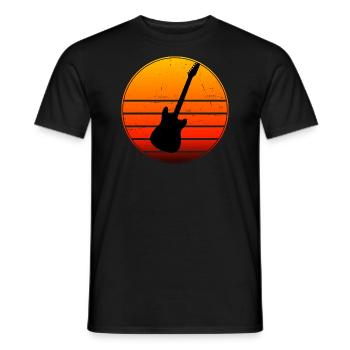 Guitar guitar player classical guitar - Men's T-Shirt - black - Front - AI Model Male 178 light (178cm)